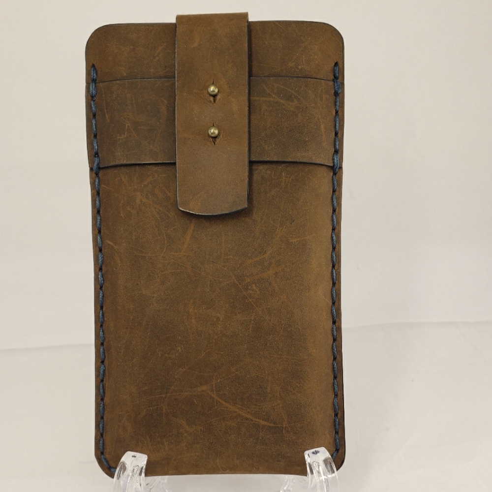 Natural Brown Leather Phone Case Cover fits Galaxy S9, S9+ and similar